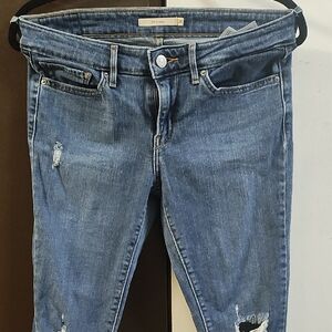 Levi's Dark Blue Distressed Skinny Jeans